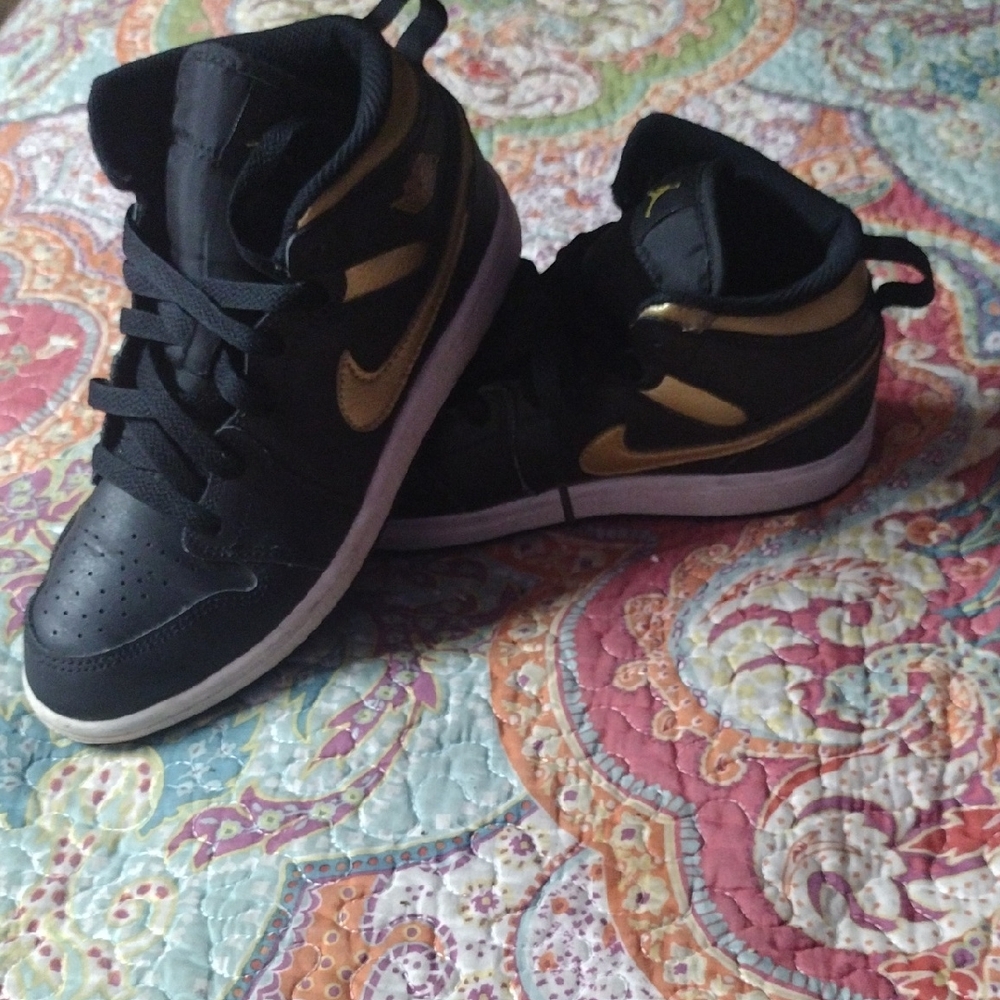 Jordan Kids Sneakers Black and Gold